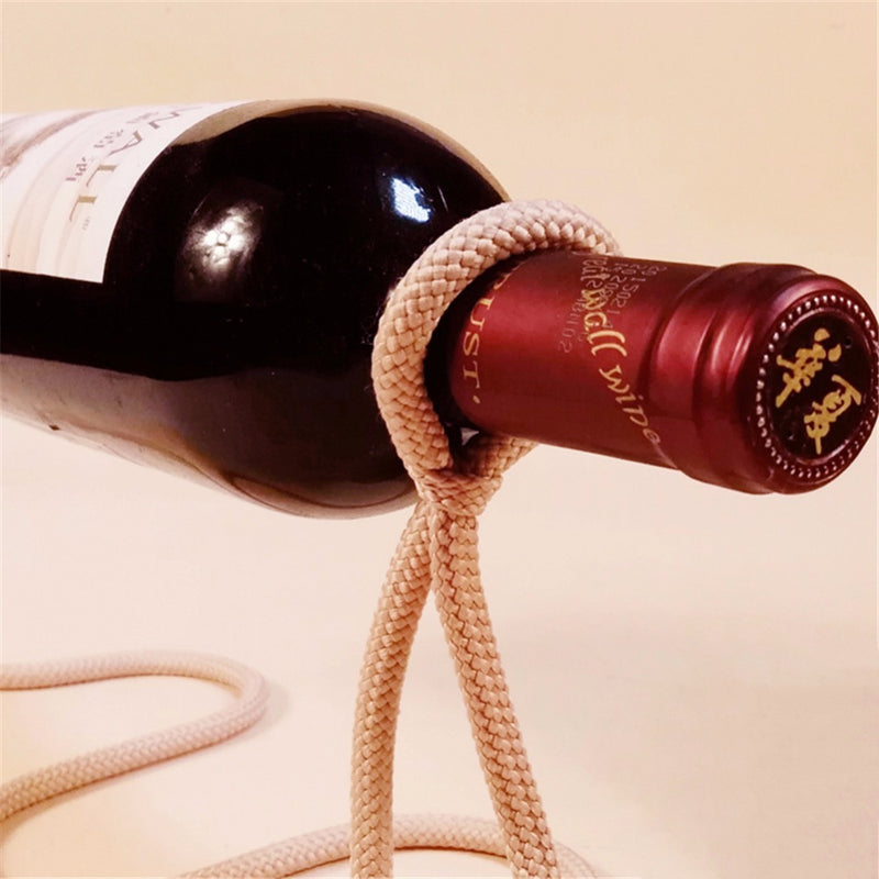 Creative Novelty Magic Illusion Floating Wine Bottle Holder Rope Lasso Wine Rack Whisky Whiskey Kitchen Bar Pub Accessories