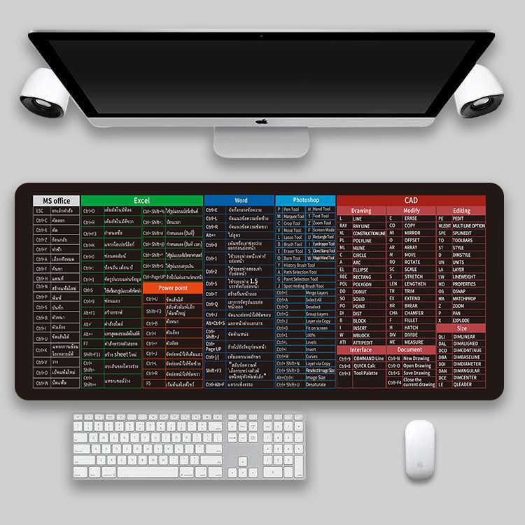 Shortcut Key Mouse Pad Oversized Thickened Desk Keyboard Pad