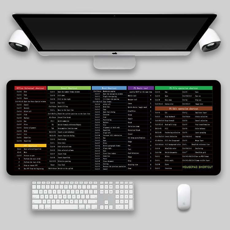 Shortcut Key Mouse Pad Oversized Thickened Desk Keyboard Pad